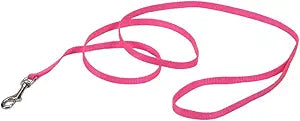 Single-Ply Dog Leash - Sturdy Pet Leash - Comfortable & Stylish - Resists Fraying - Vibrant & Fade-Resistant Color - Neon Pink, 3/8" x 6'