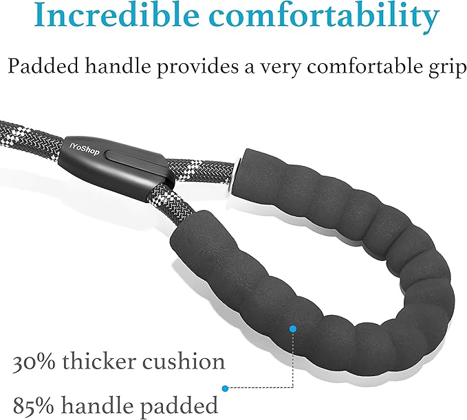 Dual Dog Leash - 360° Swivel, No Tangle Walking Leash with Shock Absorbing Bungee for Two Dogs (Large, 25-150 lbs, Black)
