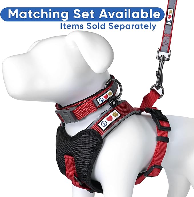 6 FT Padded Dog Leash with Comfortable Neoprene Padding Handle - Red Lead | Small Reflective Dog Leash with Highly Reflective Band Perfect for Medium and Large Dogs and Puppies.